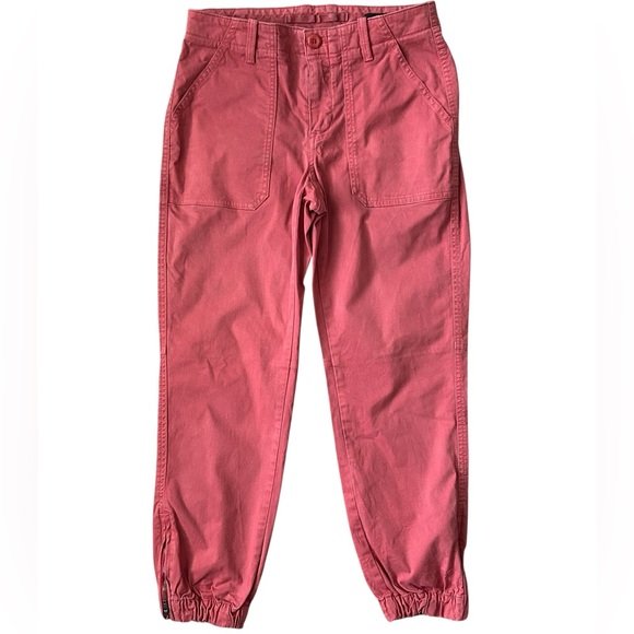 Banana Republic Pants - Banana Republic Coral Jogger Style Tapered/Zippered Leg Cropped Pants 4P